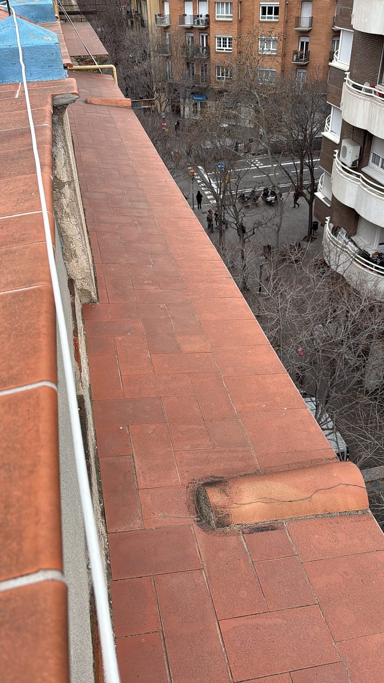 View from a facade overlooking a street in Barcelona