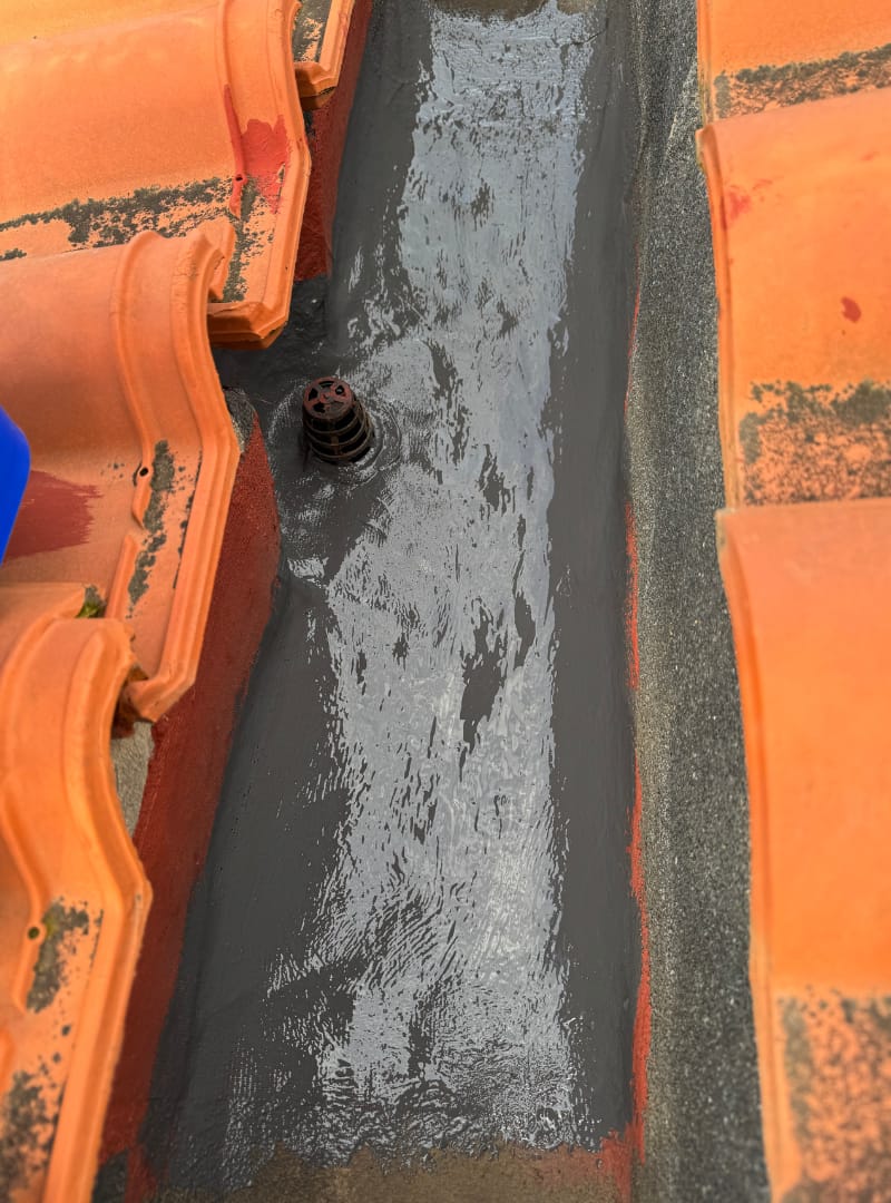 The channel was cleaned and waterproofed after the work was completed
